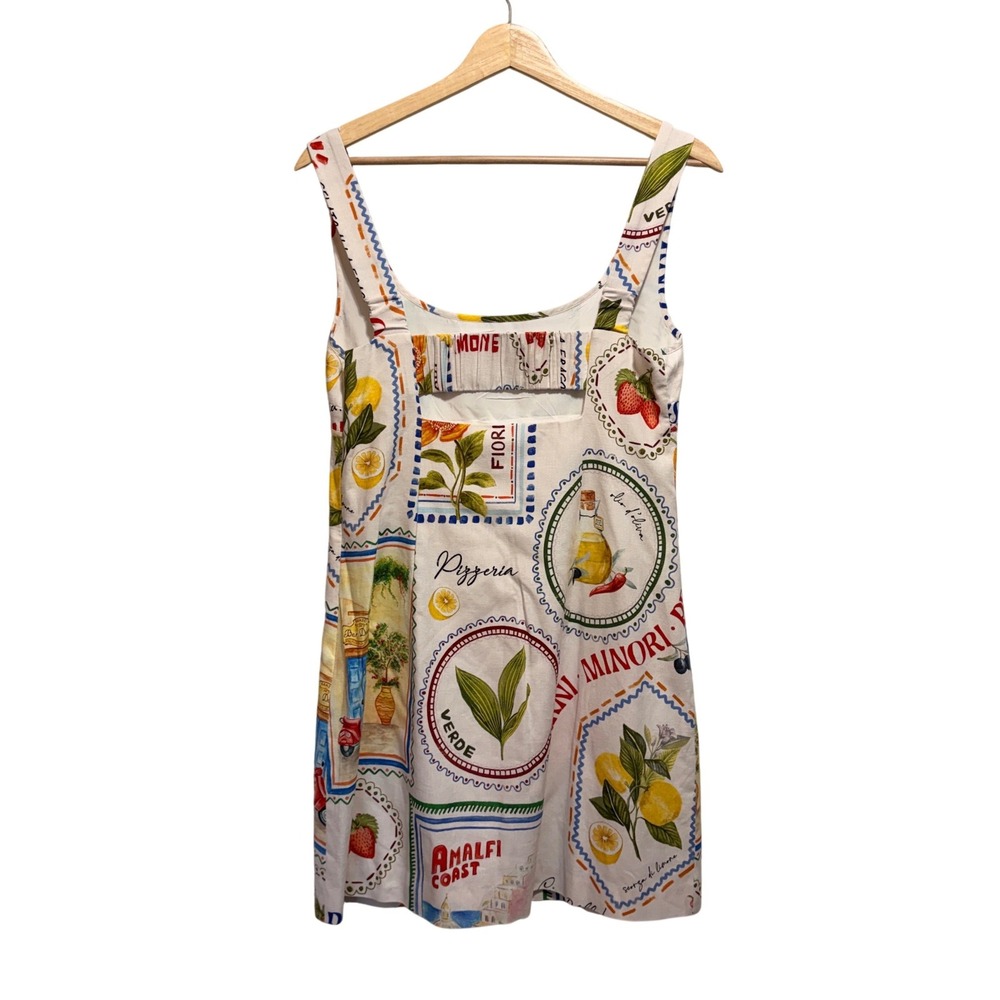Ever New Amalfi Coast Lemon Fruit Print Dress Sz 6 Resortwear Coastal Old Money